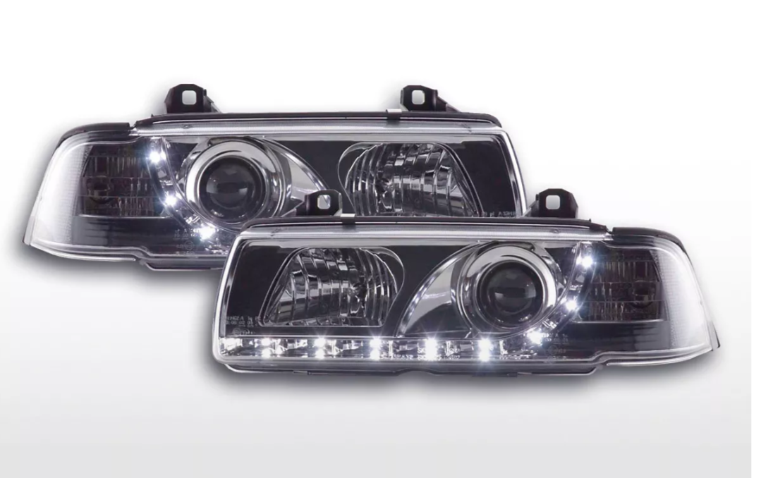 FK LED-Scheinwerfer Angel Eyes Halo Lightbar BMW 3er E36 Limousine 92-98 LHD