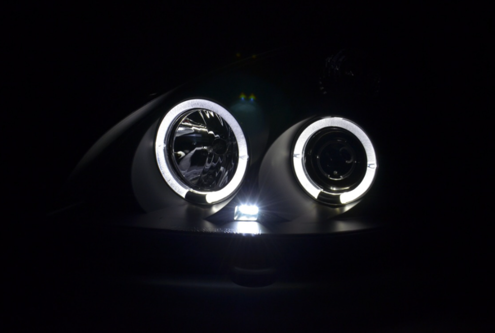 FK LED DRL Angel Eye Projektorscheinwerfer Renault Clio B 2 MK2 3/4/5dr 01–04 LHD 