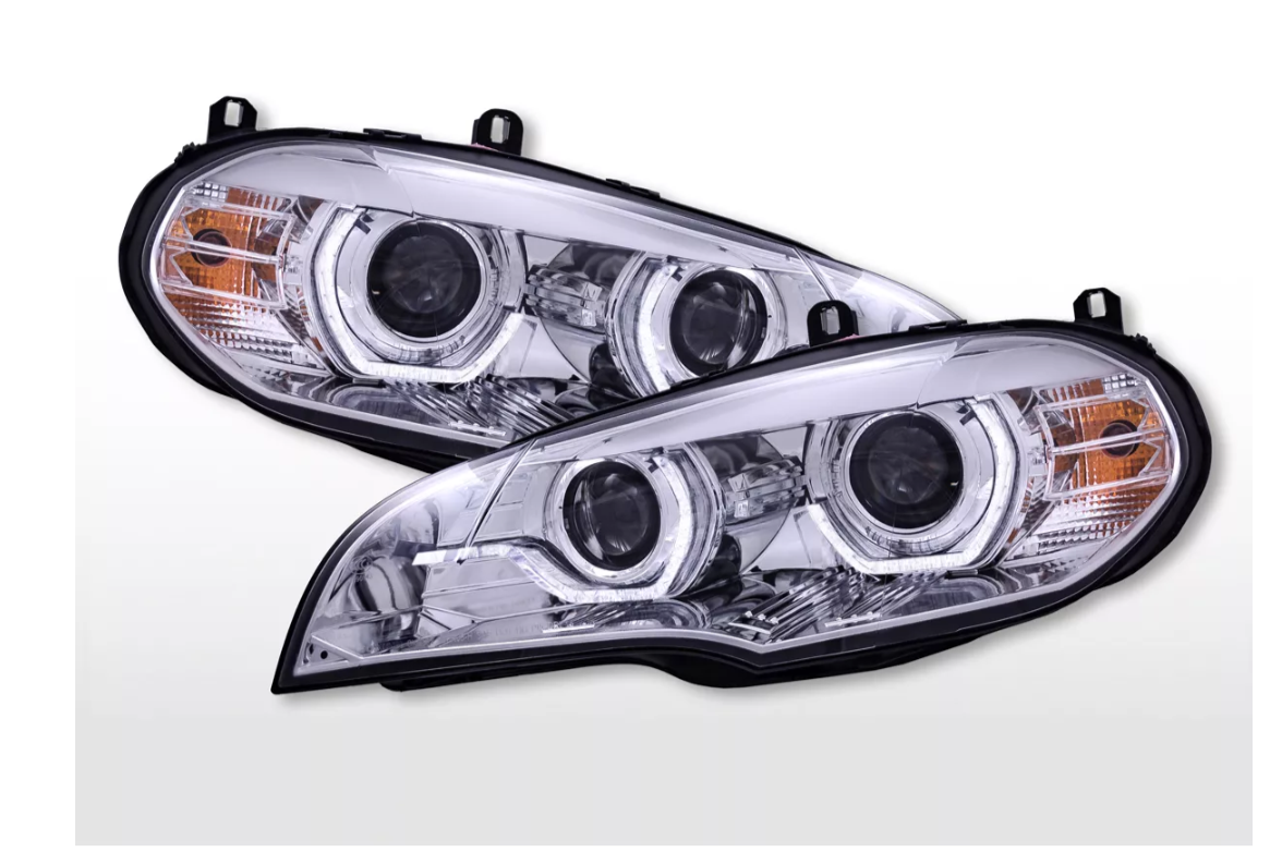 FK Paar LED DRL Projektor Halo Angel Eye Scheinwerfer BMW X5 E70 2008–2013 LHD