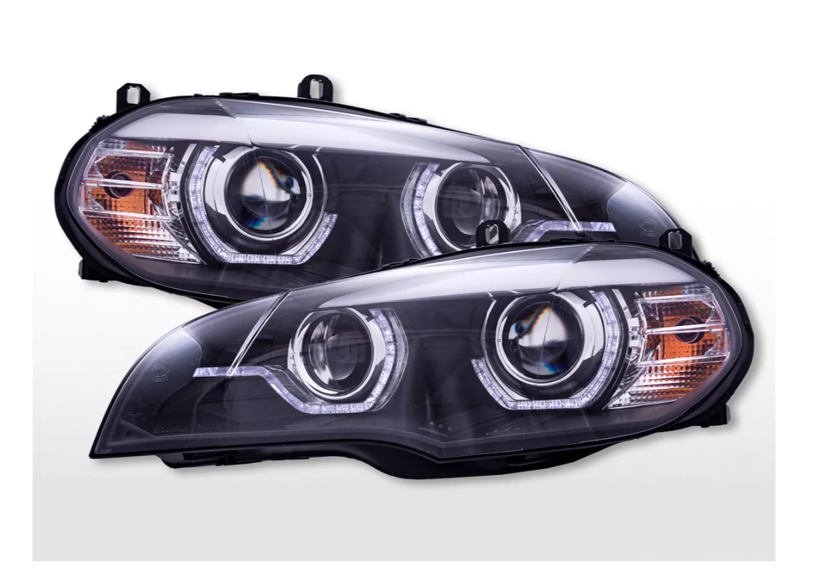 FK Paar LED DRL Projektor Halo Angel Eye Scheinwerfer BMW X5 E70 2008–2013 LHD