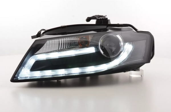 FK Paar LED DRL Lightbar Scheinwerfer Audi A4 B8 8K 08-11 Schwarz S4 LHD Plug &amp; Play