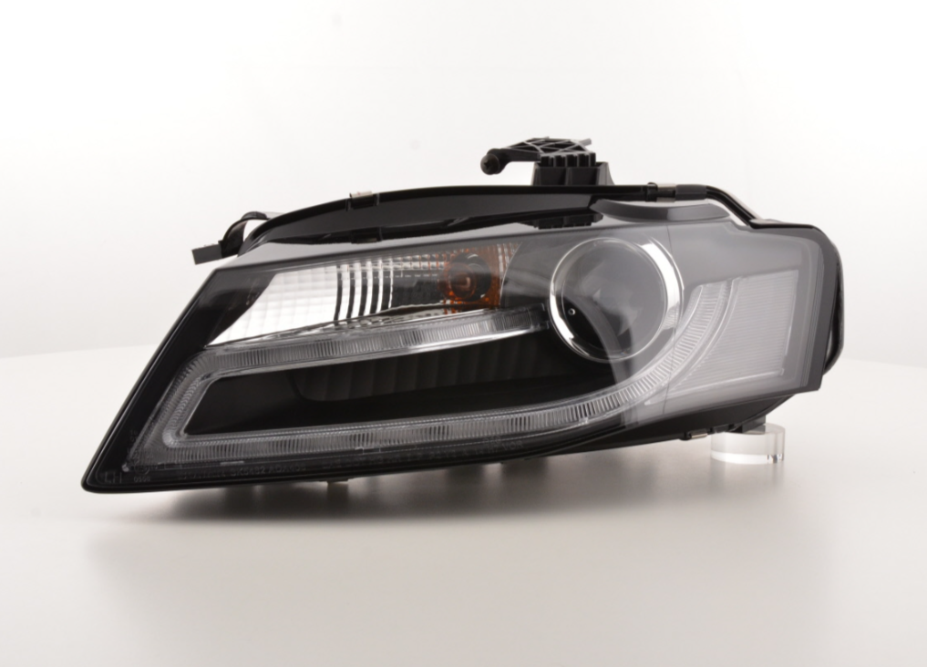 FK Pair LED DRL Lightbar Headlights Audi A4 B8 8K 08-11 Black S4 LHD Plug & Play