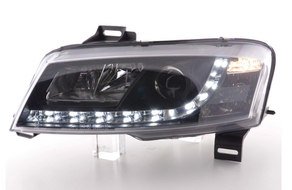 FK LED DRL Lichtleiste Halo Projektor Scheinwerfer Fiat Stilo 01-06 Black Edition