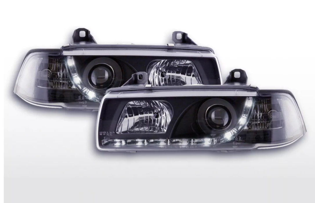 FK LED Lightbar Scheinwerfer Angel Eyes Halo Ring BMW 3er E36 Limousine 92-98