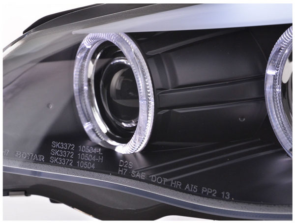 FK LED DRL Angel Eye Xenon-Scheinwerfer BMW 5er E60 E61 07-10 Schwarz LHD