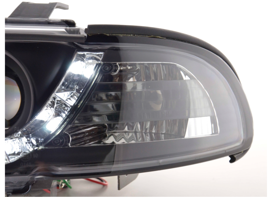 FK LED DRL Angel Eye Projektorscheinwerfer Audi A4 B5 8D 99-01 schwarz LHD