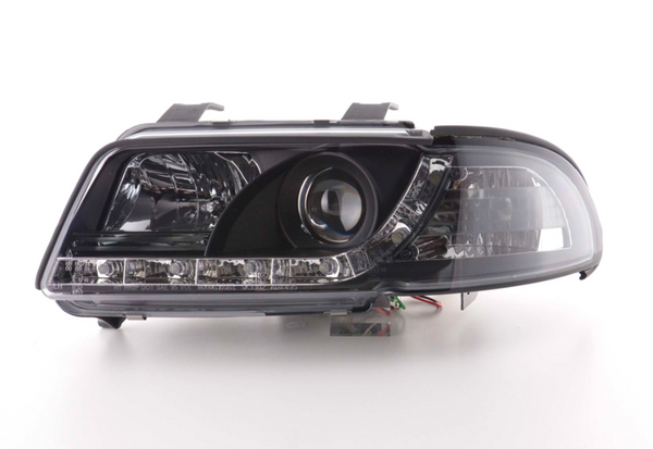 FK LED DRL Angel Eye Projector headlights Audi A4 B5 8D 99-01 black LHD