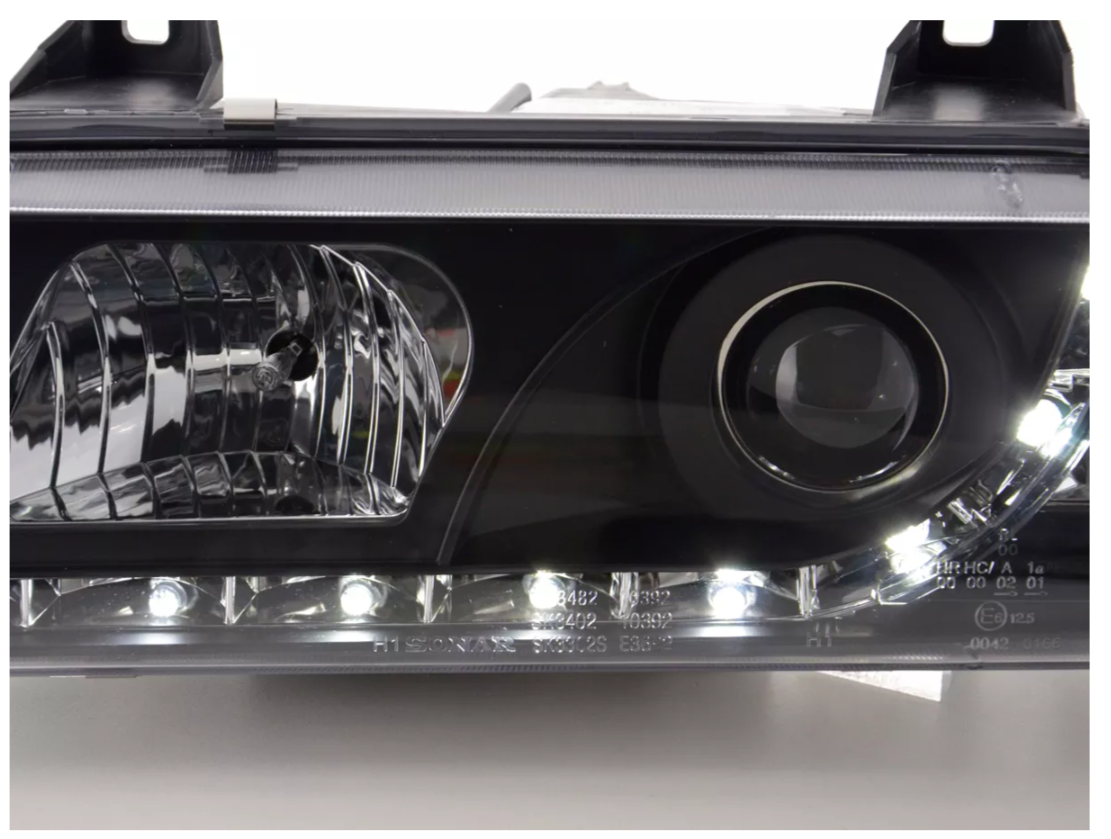 FK LED Lightbar Scheinwerfer Angel Eyes Halo Ring BMW 3er E36 Limousine 92-98