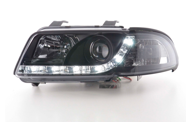 FK LED DRL Angel Eye Projektorscheinwerfer Audi A4 B5 8D 99-01 schwarz LHD