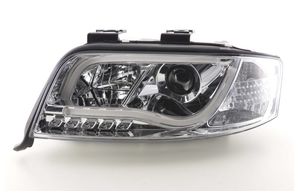 FK LED Headlights LED DRL Lightbar Audi A6 4B C5 01-04 chrome S6 S-Line LHD