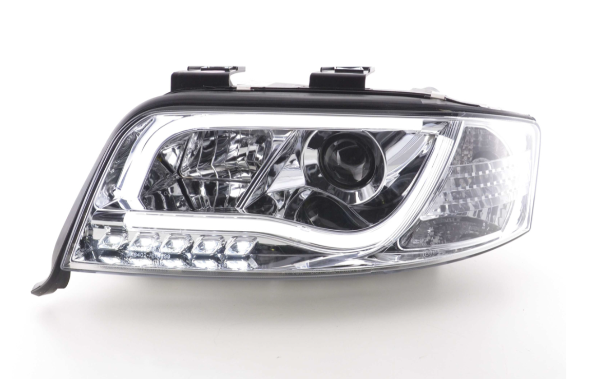 FK LED-Scheinwerfer LED DRL Lightbar Audi A6 4B C5 01-04 Chrom S6 S-Line LHD