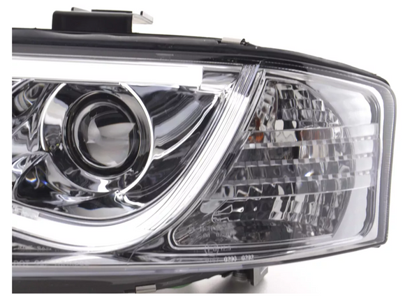 FK LED-Scheinwerfer, LED-Tagfahrlicht, Projektor, Audi A6 4B C5 97–01, Chrom, S6 S-Line, LHD