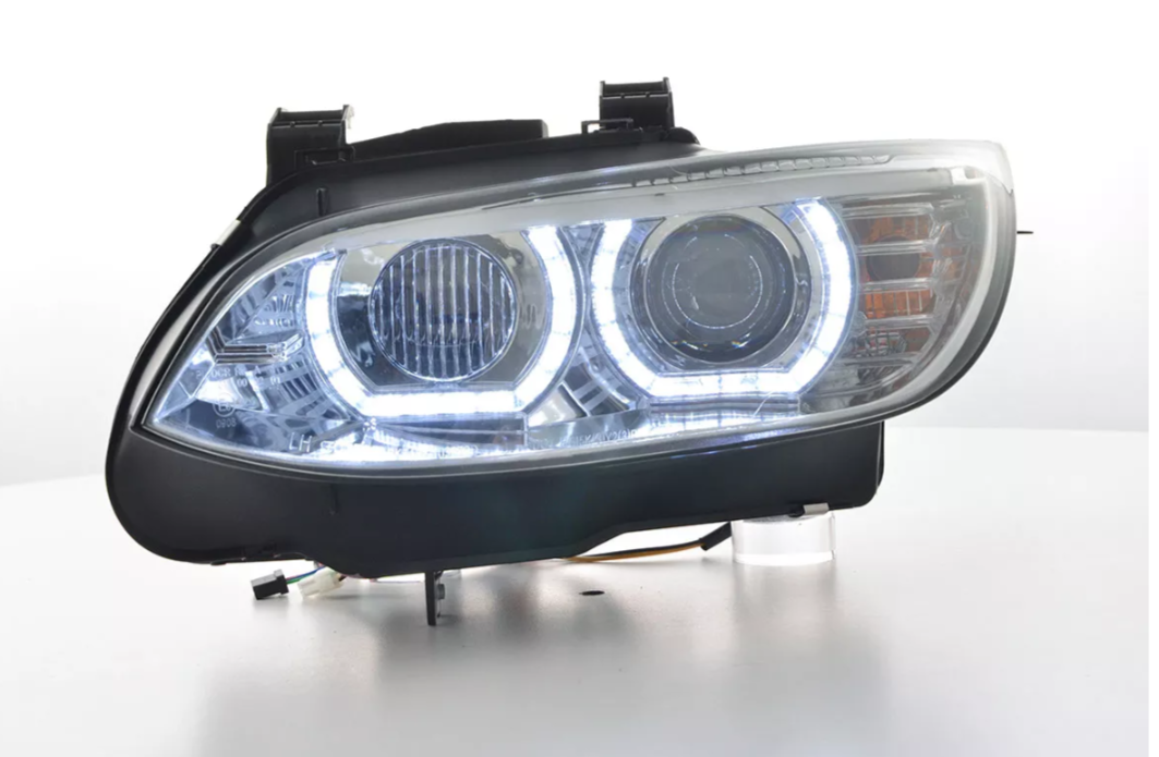 FK Paar LED DRL Projektorscheinwerfer BMW 3er E92 E93 06-10 schwarz Xenon LHD