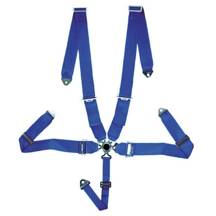 AS harness 5 point universal seat belt BLUE track rally race bucket safety 3"