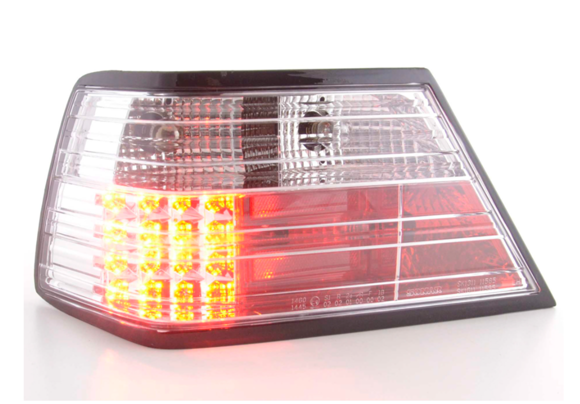 FK Paar LED-RÜCKLEUCHTEN Mercedes E-Klasse W124 85-96 Chrom klar AMG LHD