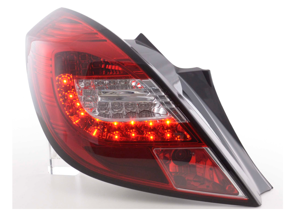 FK Set Rear Lights LED DRL Lightbar Opel Corsa D BJ 06-10 3-dr red clear LHD