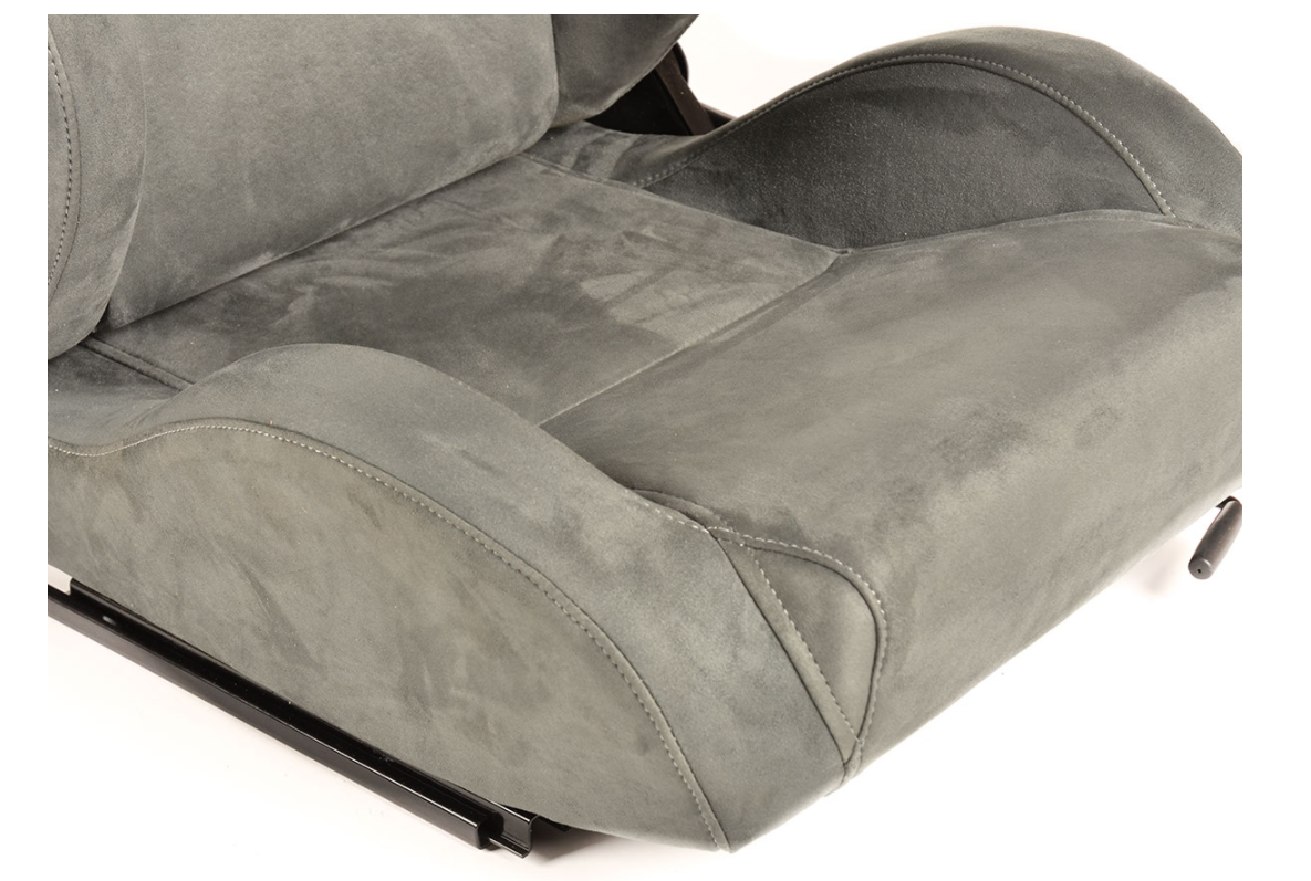 FK Universal Sports Bucket Seats Reclining Syn Suede GREY with slide runners