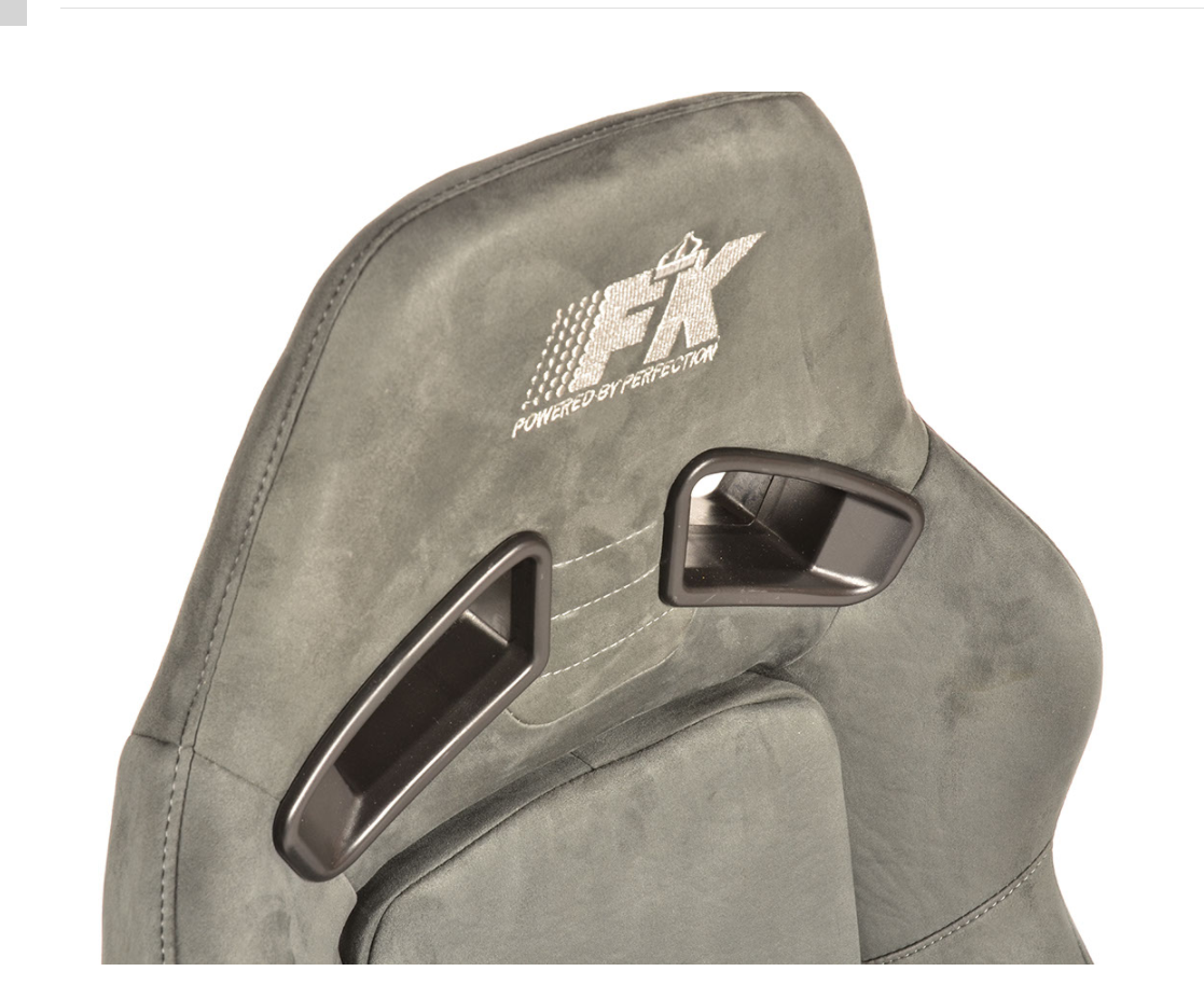 FK Universal Sports Bucket Seats Reclining Syn Wildleder GRAU mit Gleitkufen 