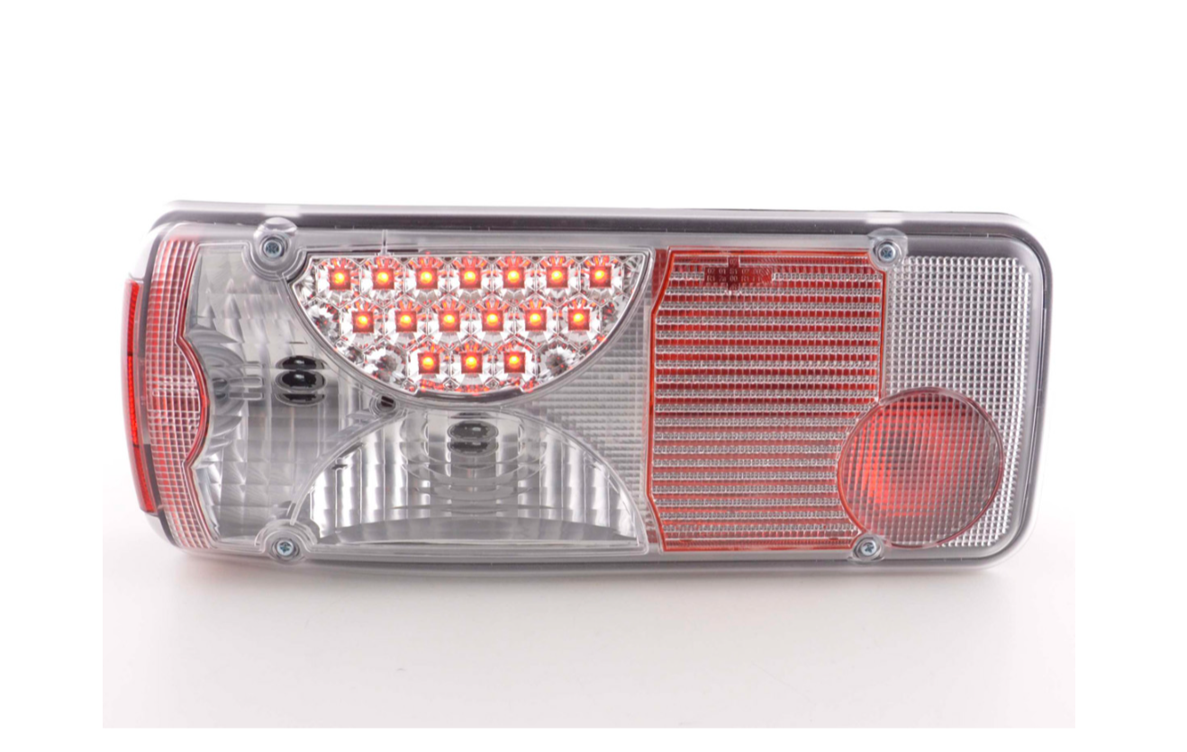 FK Pair LED REAR LIGHTS Lightbar DRL Mercedes Zetros 08+ chrome LHD