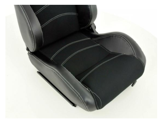 FK Universal Recline Bucket Sports Seats Black White Stitch Car 4x4 Van Camper