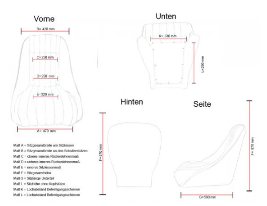 Rot Paar Oldtimer Retro Set Speedster SPORTS Auto Feste Eimer Sitze & Schienen