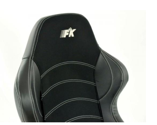 FK Universal Recline Bucket Sports Seats Black White Stitch Car 4x4 Van Camper