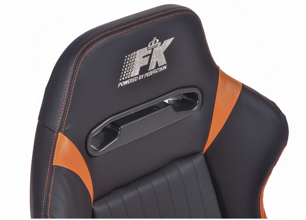 FK Univ Reclining Bucket Sports Seats Black &amp; Orange Car 4x4 Van Camper Kit Car