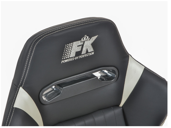 FK Univ Reclining Bucket Sports Seats Black & White Ivory Car 4x4 Van Kit Car