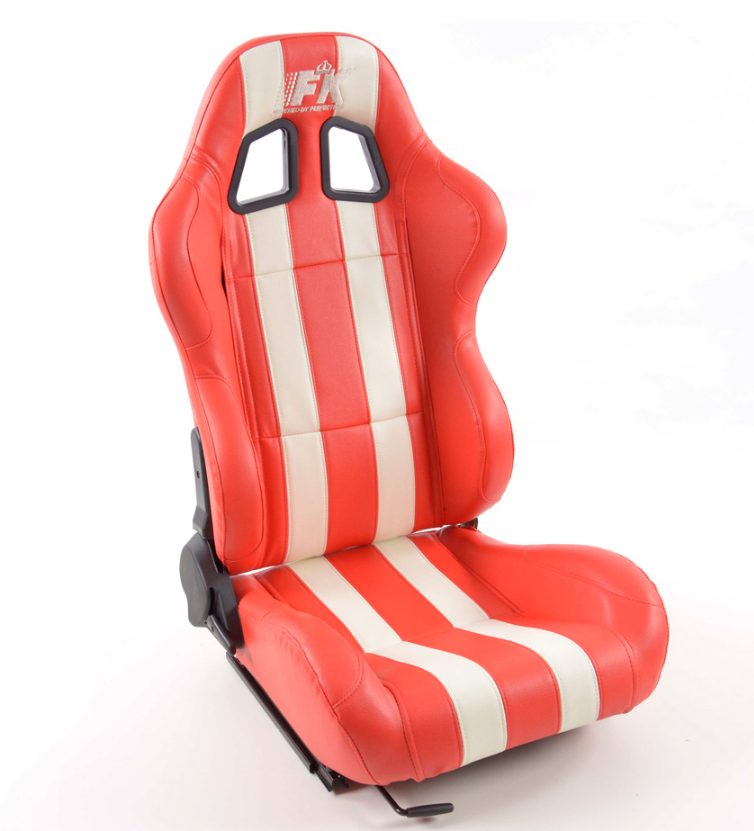 FK Seau SPORTS Siège Set Paire Rouge Blanc Rayure Voiture Van T5 T6 Défenseur