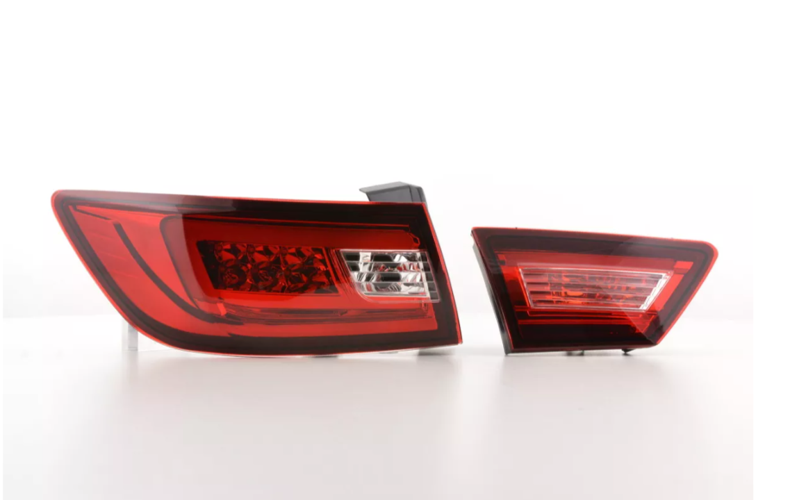 FK Paar LED-Lichtleiste DRL Rückleuchten Renault Clio 4 MK4 X98 12-16 rot klar LHD