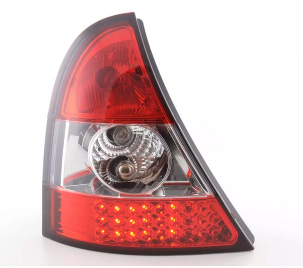 FK Paar LED-Lichtleiste DRL Rückleuchten Renault Clio 2 MK2 B 01-04 klar / rot LHD