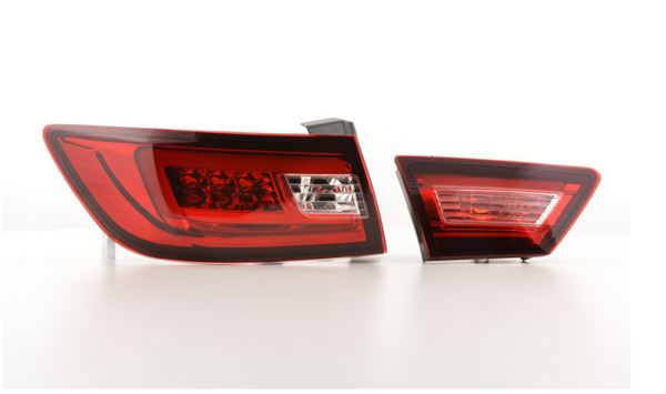 FK Pair LED Lightbar DRL Rear Lights Renault Clio 4 MK4 X98 12-16 red clear LHD