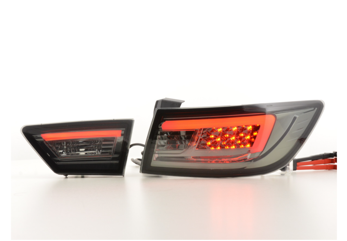 FK Pair LED Lightbar DRL Rear Lights Renault Clio 4 MK4 X98 12-16 black LHD