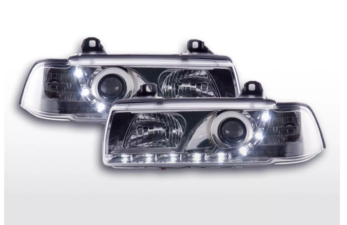 FK LED Headlights Angel Eyes Halo BMW 3-series E36 Coupe / Cabrio 92-98 RHD M3