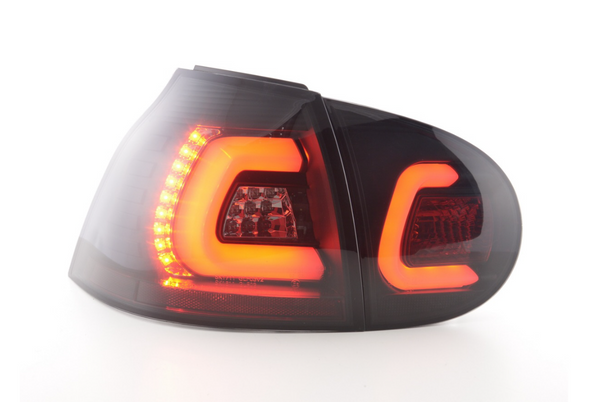 FK Paar LED-Rückleuchten, Lichtleiste, VW Golf 5 MK5 03–08, Schwarz, 1K, LHD, OBC-kompatibel 