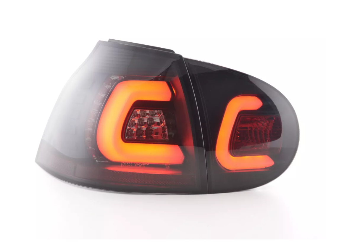 FK Paar LED-Rückleuchten, Lichtleiste, VW Golf 5 MK5 03–08, Schwarz, 1K, LHD, OBC-kompatibel 