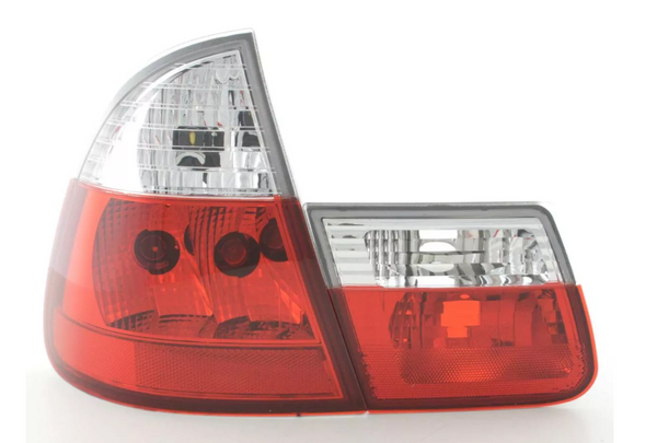 FK Pair REAR LIGHTS BMW 3-series E46 Touring 99-02 Red White Crystal inc harness