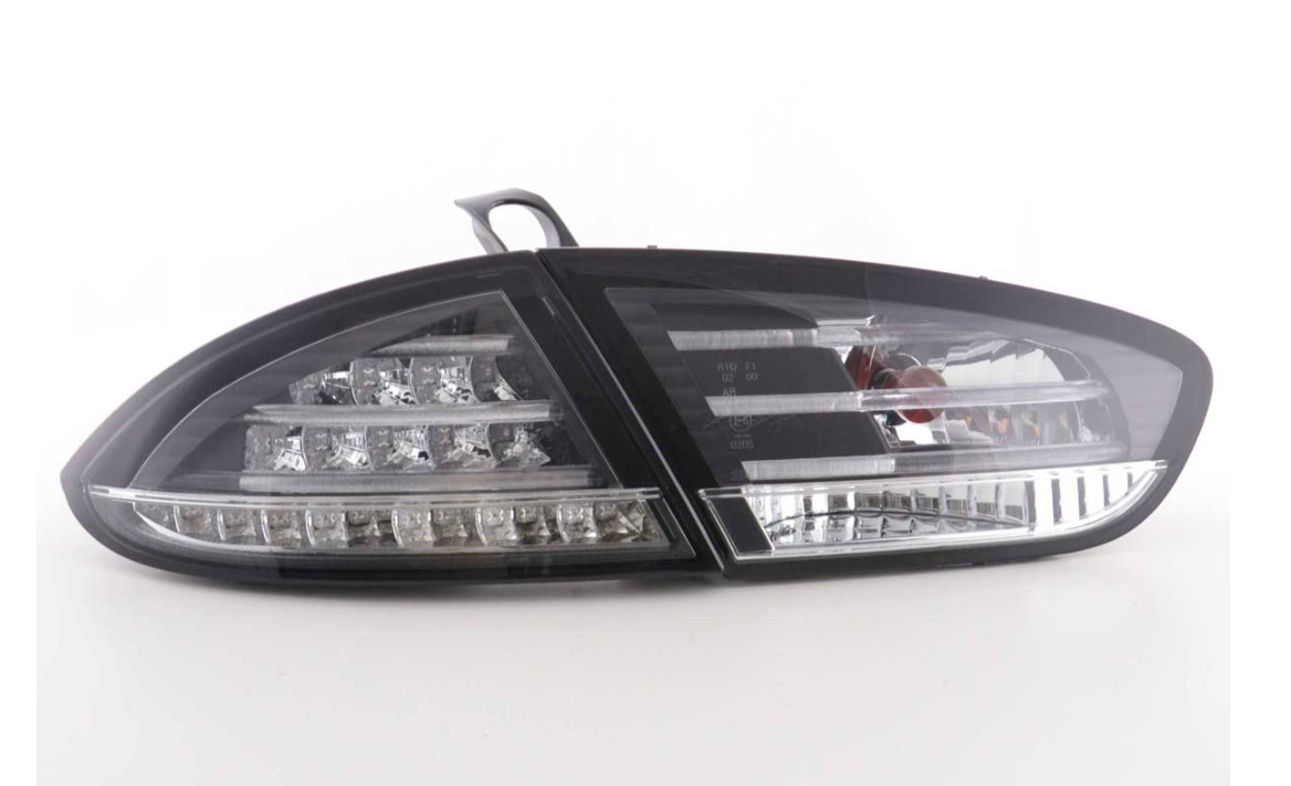 FK Pair LED Rear Lights Lightbar Seat Leon 2 MK2 1P 09-12 black chrome LHD