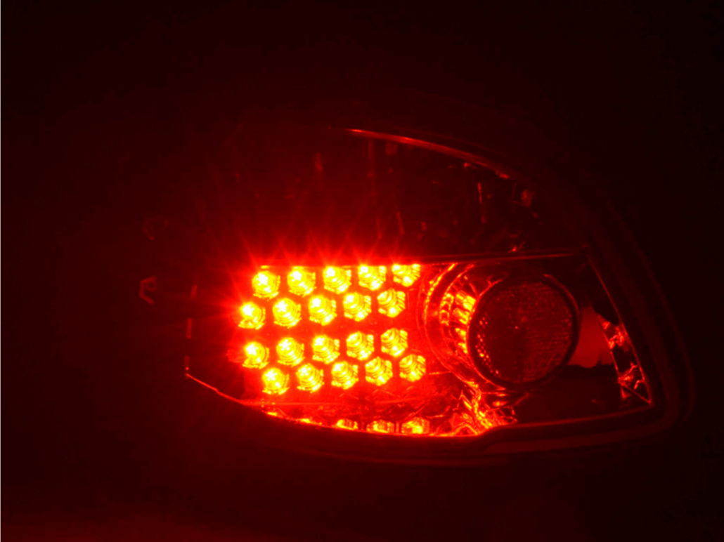 FK Automotive Paar LED-Lichtleiste DRL Rückleuchten Peugeot 206 CC Cabrio 98-05 rot 