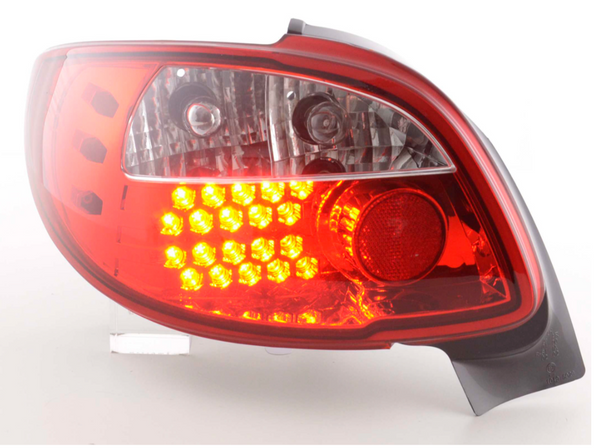 FK Automotive Paar LED-Lichtleiste DRL Rückleuchten Peugeot 206 CC Cabrio 98-05 rot 