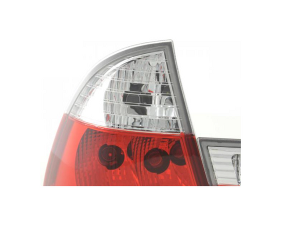 FK Pair REAR LIGHTS BMW 3-series E46 Touring 99-02 Red White Crystal inc harness