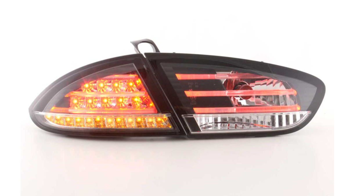 FK Pair LED Rear Lights Lightbar Seat Leon 2 MK2 1P 09-12 black chrome LHD