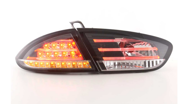 FK Paar LED-Rückleuchten Lightbar Seat Leon 2 MK2 1P 09-12 schwarz verchromt LHD