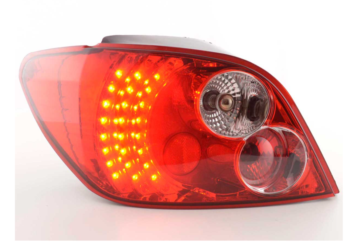 FK Automotive Paar LED-Lichtleiste DRL Rückleuchten Peugeot 307 Schrägheck 01–04 rot 