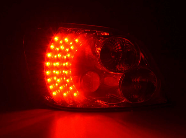 FK Automotive Paar LED-Lichtleiste DRL Rückleuchten Peugeot 307 Schrägheck 01–04 rot 