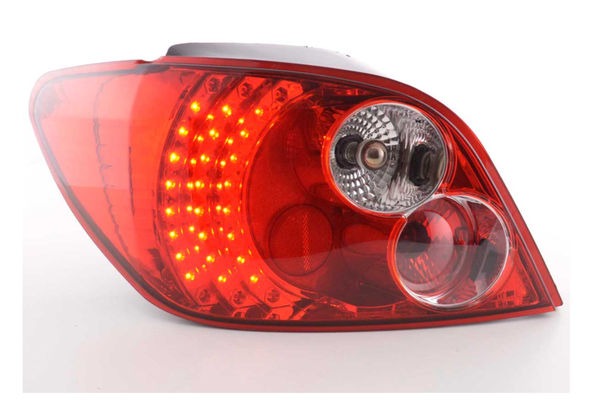 FK Automotive Paar LED-Lichtleiste DRL Rückleuchten Peugeot 307 Schrägheck 01–04 rot 