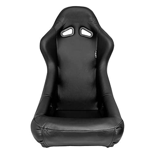 Sport seat 'Zandvoort' - Black Synthetic leather - Non-reclinable back-rest - incl. slides