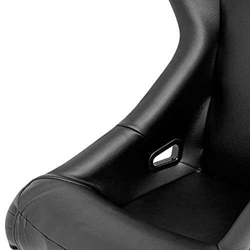 Sport seat 'Zandvoort' - Black Synthetic leather - Non-reclinable back-rest - incl. slides