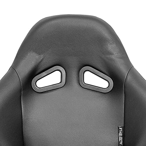 Sport seat 'Zandvoort' - Black Synthetic leather - Non-reclinable back-rest - incl. slides