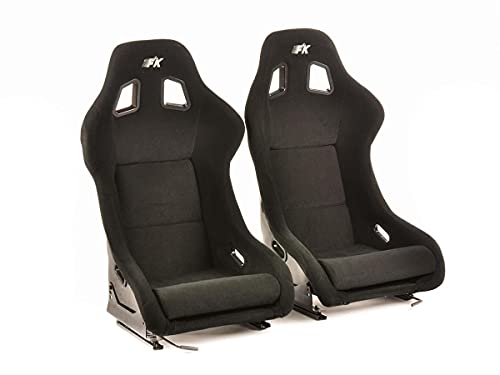 Dusseldorf 32655900 Pair of Non-Tilting Bucket Seats Black Fabric